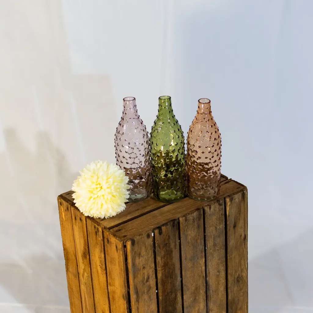 Vases "Bohème Chic" à Relief – Trio de Couleurs